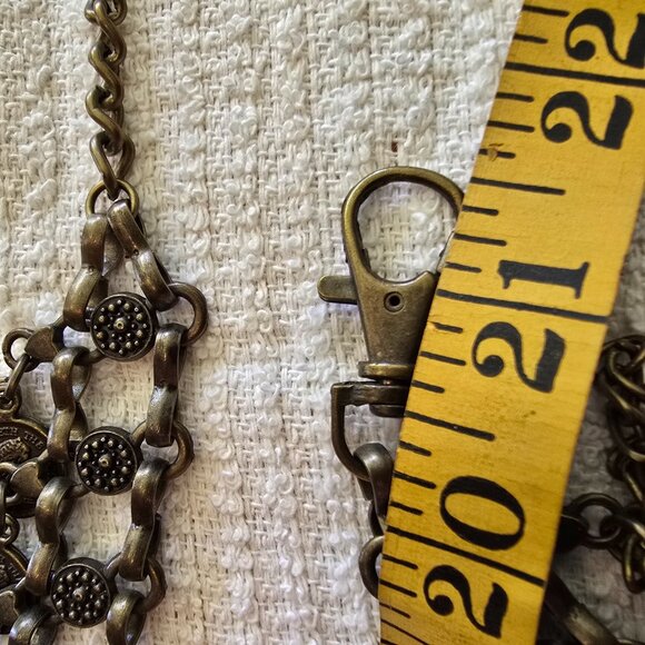 Vintage Hematite Swag Chain Link Belt with Coin Medallions - Picture 6 of 7
